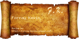 Forray Kevin névjegykártya